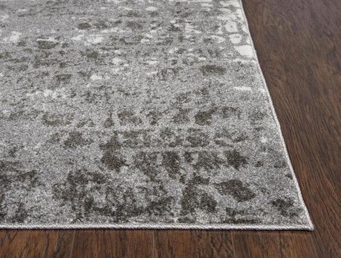 5' X 8' Ivory And Gray Abstract Area Rug