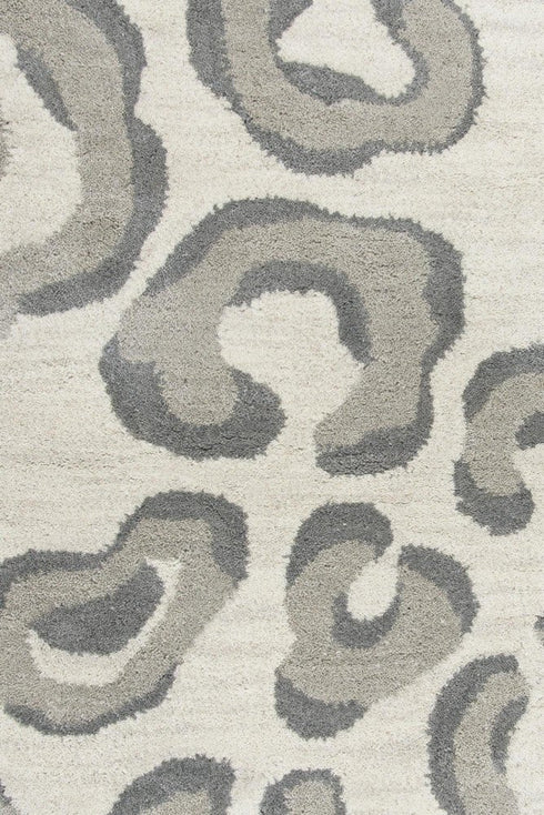 8' X 10' Gray Taupe And Dark Gray Wool Animal Print Hand Tufted Area Rug