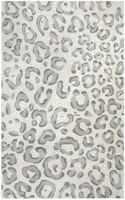 9' X 12' Gray Taupe And Dark Gray Wool Animal Print Hand Tufted Area Rug