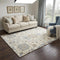 5' X 8' Beige Blue Gray Cream And Light Brown Wool Floral Hand Tufted Area Rug