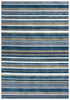 9' X 12' Teal Ivory And Gray Striped Hand Tufted Area Rug