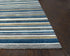 9' X 12' Teal Ivory And Gray Striped Hand Tufted Area Rug