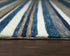 9' X 12' Teal Ivory And Gray Striped Hand Tufted Area Rug
