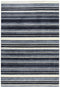 9' X 12' Charcoal Gray And Ivory Striped Hand Tufted Area Rug