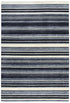9' X 12' Charcoal Gray And Ivory Striped Hand Tufted Area Rug