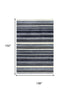 9' X 12' Charcoal Gray And Ivory Striped Hand Tufted Area Rug