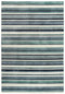 8' X 10' Aqua Gray And Ivory Striped Hand Tufted Area Rug