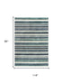 8' X 10' Aqua Gray And Ivory Striped Hand Tufted Area Rug