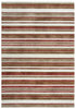 9' X 12' Rust Ivory And Beige Striped Hand Tufted Area Rug