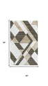 5' X 8' Brown And Natural Geometric Hand Tufted Area Rug