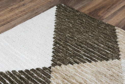 8' X 10' Brown And Natural Geometric Hand Tufted Area Rug