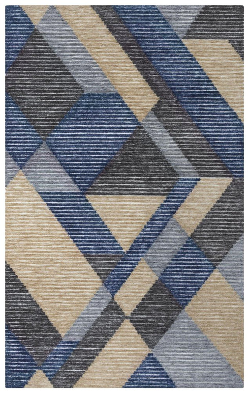 8' X 10' Ivory And Natural Geometric Hand Tufted Area Rug