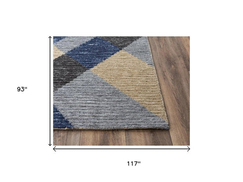 8' X 10' Ivory And Natural Geometric Hand Tufted Area Rug