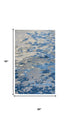 5' X 8' Blue Dark Blue And Gray Wool Abstract Hand Tufted Area Rug
