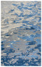 8' X 10' Blue Dark Blue And Gray Wool Abstract Hand Tufted Area Rug