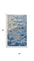 8' X 10' Blue Dark Blue And Gray Wool Abstract Hand Tufted Area Rug