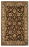 5' X 8' Brown Taupe Sage Blue Rust And Tan Wool Oriental Hand Tufted Area Rug