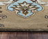 9' X 12' Brown Dark Brown Blue Khaki And Tan Wool Damask Hand Tufted Area Rug