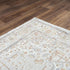5' X 8' Gray Ivory Red Orange And Blue Medallion Area Rug