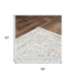 5' X 8' Gray Ivory Red Orange And Blue Medallion Area Rug