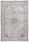 8' X 10' Gray Ivory Red Orange And Blue Medallion Area Rug