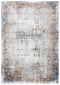 8' X 10' Ivory Blue Orange Red And Gray Abstract Area Rug