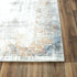 8' X 10' Ivory Blue Orange Red And Gray Abstract Area Rug