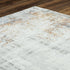 8' X 10' Ivory Blue Orange Red And Gray Abstract Area Rug