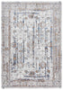 8' X 10' Ivory Blue Orange Red And Gray Oriental Area Rug