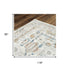 8' X 10' Ivory Blue Orange Red And Gray Oriental Area Rug