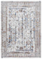 9' X 12' Ivory Blue Orange Red And Gray Oriental Area Rug