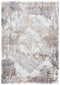 8' X 10' Ivory Blue Orange Red And Gray Medallion Area Rug