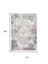 9' X 12' Ivory Blue Orange Red And Gray Medallion Area Rug
