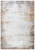8' X 10' Ivory Blue Orange Red And Gray Abstract Area Rug