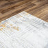 8' X 10' Ivory Blue Orange Red And Gray Abstract Area Rug