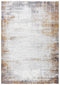 9' X 12' Ivory Blue Orange Red And Gray Abstract Area Rug