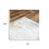 9' X 12' Ivory Blue Orange Red And Gray Abstract Area Rug