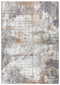8' X 10' Ivory Blue Orange Red And Gray Abstract Area Rug