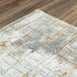 9' X 12' Ivory Blue Orange Red And Gray Abstract Area Rug