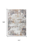 9' X 12' Ivory Blue Orange Red And Gray Abstract Area Rug