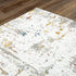 8' X 10' Ivory Blue Orange Red And Gray Abstract Area Rug