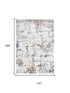 9' X 12' Ivory Blue Orange Red And Gray Abstract Area Rug
