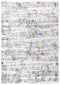 8' X 10' Ivory Blue Orange Red And Gray Abstract Area Rug