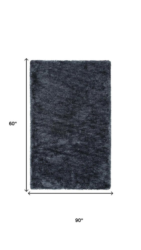 5' X 8' Charcoal And Gray Hand Tufted Area Rug
