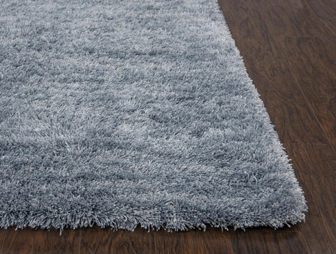 5' X 8' Blue And Dark Blue Hand Tufted Area Rug