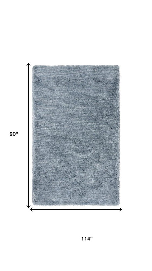 8' X 10' Blue And Dark Blue Hand Tufted Area Rug