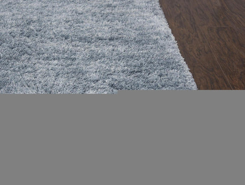 9' X 12' Blue And Dark Blue Hand Tufted Area Rug