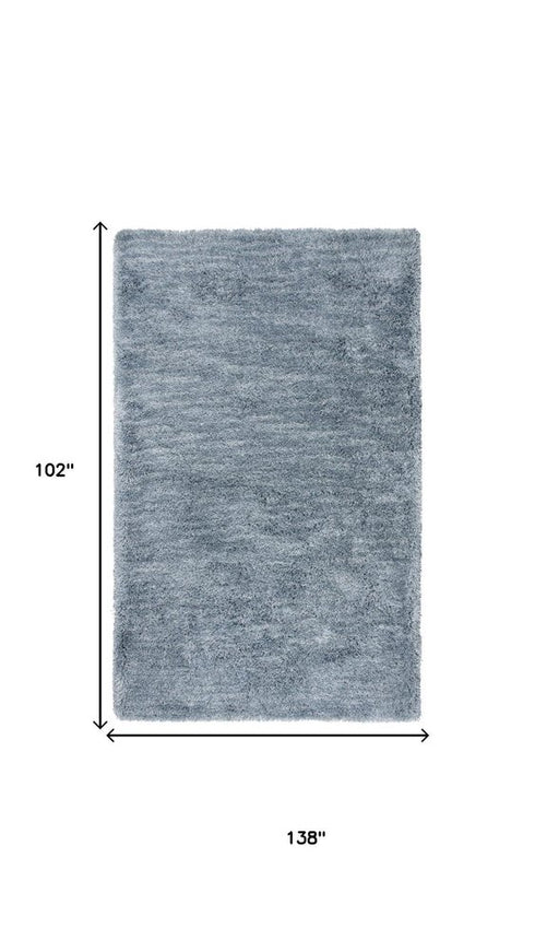 9' X 12' Blue And Dark Blue Hand Tufted Area Rug