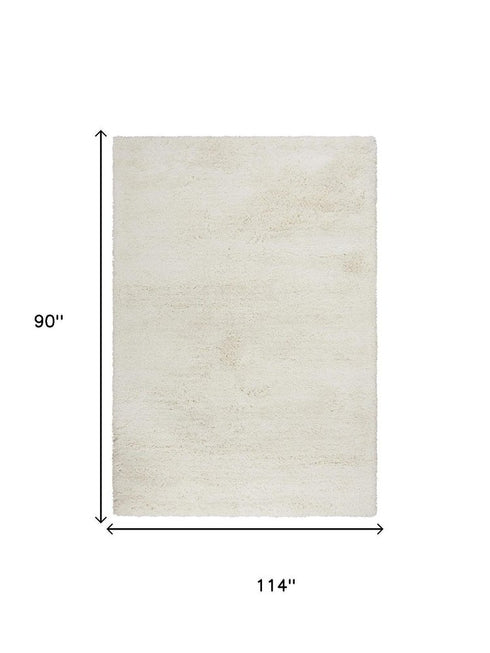 8' X 10' Ivory And White Hand Tufted Area Rug