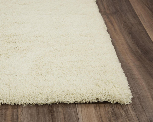 9' X 12' Ivory And White Hand Tufted Area Rug